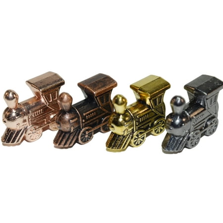 - Regal Games Mexican Train Domino Metal Marker Trains (4 Piece Train set with Unique Finishes)