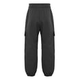 thumbnail image 5 of inhzoy Kids Girls Cargo Jogger Pants 4 Pockets Cotton Fashion Bottoms with Drawstring Black 4, 5 of 8