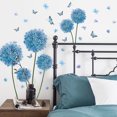 thumbnail image 3 of Un conjunto de pegatinas de pared de dientes de león azules Pegatinas de pared de mariposas para salas de estar Dormitorios Oficinas Decoración de pared JAMW Sencillez, 3 of 4