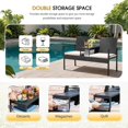 thumbnail image 3 of WLXIANG Patio Conversation Sets Outdoor Loveseat with Built-in Table & Cushions Wicker Patio Furniture Porch Chairs Bench for Lawn, Backyard, Balcony (Beige), 3 of 7
