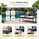 thumbnail image 3 of WLXIANG Patio Conversation Sets Outdoor Loveseat with Built-in Table & Cushions Wicker Patio Furniture Porch Chairs Bench for Lawn, Backyard, Balcony (Beige), 3 of 7