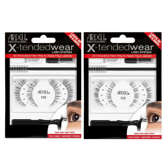 Ardell False Eyelashes - X-tended Wear Style #105 and #135 - COMBO PACK