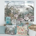 thumbnail image 1 of Designart Retro Flowers By The Sea Side Canvas Wall Art, 1 of 4