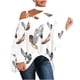 thumbnail image 2 of Puntoco, camisa informal para mujer, manga larga, cuello Halter, hombros descubiertos, blusa holgada con estampado de Polluer, tops Puntoco Puntoco-341, 2 of 5