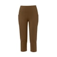 thumbnail image 5 of YanHoo Yoga Capris for Women Elastic Waist Pull On Stretchy Capri Pants Casual Comfy Cropped Trousers with Pockets, 5 of 8