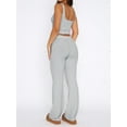 thumbnail image 4 of Cenuakty Women Casual Pants Set Vintage Ribbed Solid Color Sleeveless Pants 2 Piece Outfits Loungewear, 4 of 4