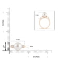 thumbnail image 4 of ANGARA South Sea Cultured Pearl Ring with Cluster Diamonds in 14K Rose Gold for Women | June Birthstone, Birthday, Anniversary, Jewelry Gift for Women | Pearl Ring, 4 of 8