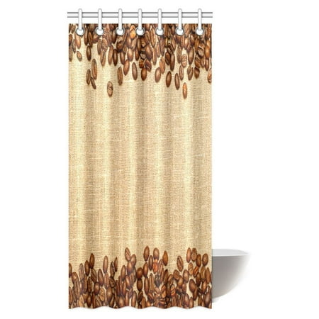 Mypop Farm House Shower Curtain Decor Coffee Beans On The Burlap