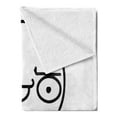 thumbnail image 2 of Humor Soft Flannel Fleece Throw Blanket, So What Guy Meme Face Best Avatar WTF Hipster Mascot Snobby Sign Picture, Cozy Plush for Indoor and Outdoor Use, 50" x 60", Black and White, by Ambesonne, 2 of 5