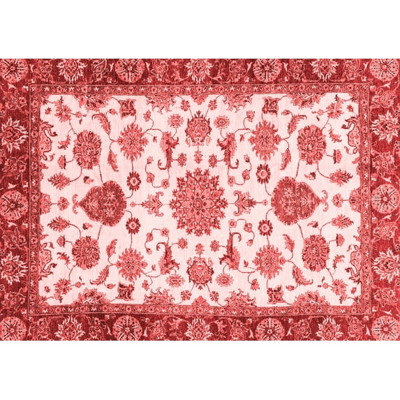 Ahgly Company Indoor Rectangle Oriental Red Traditional Area Rugs, 7' x 9'