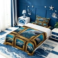 thumbnail image 5 of meiyoeat Ocean Animal Shark Twin Sheets For Boys,Vintage Coastal Style Bedding Kids,3-Piece, 5 of 6