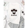 thumbnail image 2 of Camisetas de verano para mujer, con estampado, lindo, holgadas, atléticas, de manga corta, casual, 2025Women's Cowboy Graphic Tee - Stylish Round Neck Short Sleeve T-Shirt, Soft & Comfortable Summer, 2 of 6