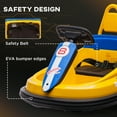 thumbnail image 6 of Aosom Bumper Car for Kids, 360° Rotation 6V Electric Ride on Bumper with Twins Motors, Music Horn and LED Lights, Safety Belt, Yellow, 6 of 10