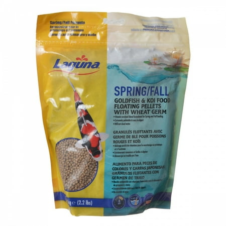 Wheat Germ Floating Koi - Laguna Spring/Fall Goldfish and Koi Food - Floating Pellets with Wheat Germ