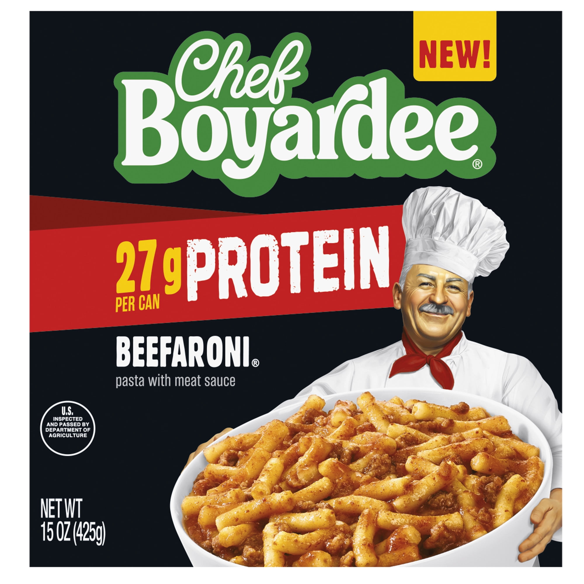 (6 pack) Chef Boyardee Protein Beefaroni, 15 oz Can