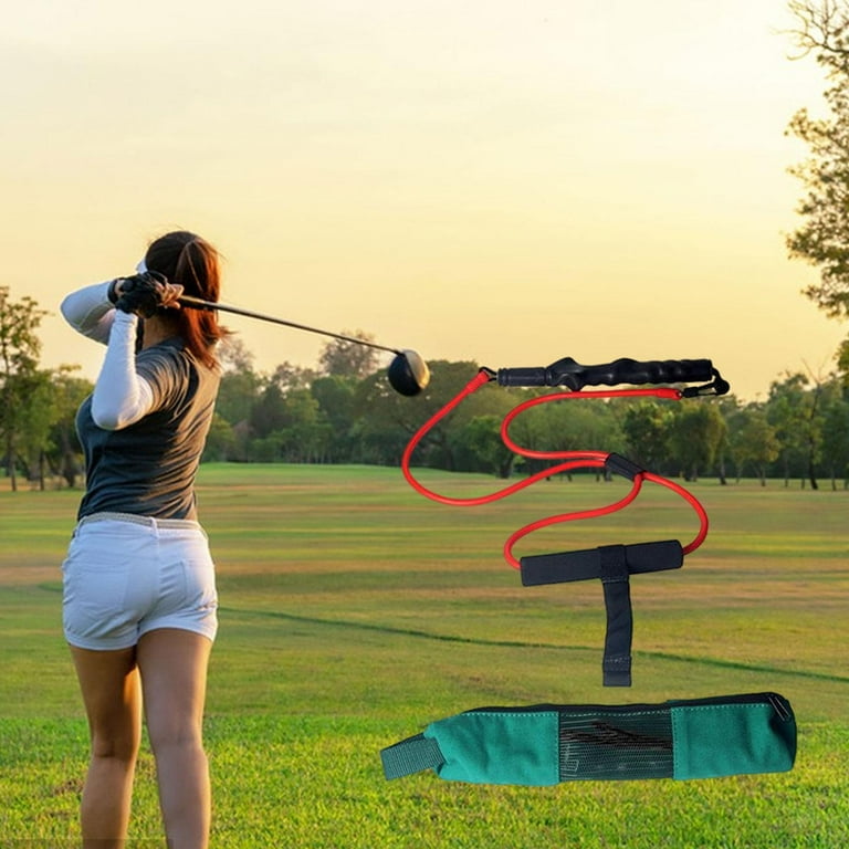Golf Swing Resistance Bands Posture Corrector with Storage Bag Golf Training Aid Red