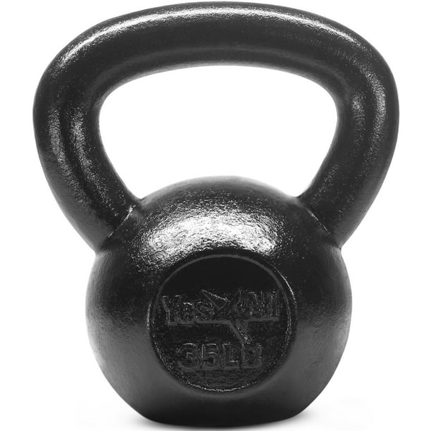 Yes4All 35 lbs Kettlebell Cast Iron Kettlebell Weights (Single