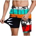thumbnail image 3 of Thousandth Swim Shorts for Men Casual Stretch Quick Dry Beach Board Shorts with Pockets Trendy Elastic Waist Drawstring Summer Vacation Swim Trunks, 3 of 8