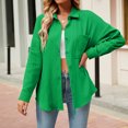 thumbnail image 1 of Camisa Chemisiers pour femmes Top à manches longues en coton à simple boutonnage tenue quotidienne (vert S) Ygjytge Verde T S para Mujer, 1 of 6
