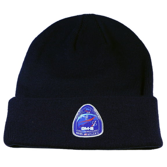 NASA DM2 Patch Navy Blue Cuff Knit Beanie