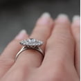 thumbnail image 5 of Jewelerix Brilliant Round Cut Engagement Ring 10K Yellow Gold Vermeil Halo Baguette Wedding Accent Moissanite Elegant Bridal Jewelry, 5 of 6
