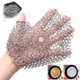 thumbnail image 2 of Stainless Steel Cast Iron Skillet Cleaner with Hanging Ring Practical Efficient Chainmail Cleaning Scrubber Kitchen Accessories, 2 of 10
