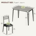 thumbnail image 2 of Dining Table Set for 2, Kitchen Table with Upholstered Chairs Dinning Table Set for Kitchen & Dining Room, Compact Dining Set for Small Spaces (Grey, Dining Table with 4 Chairs), 2 of 9