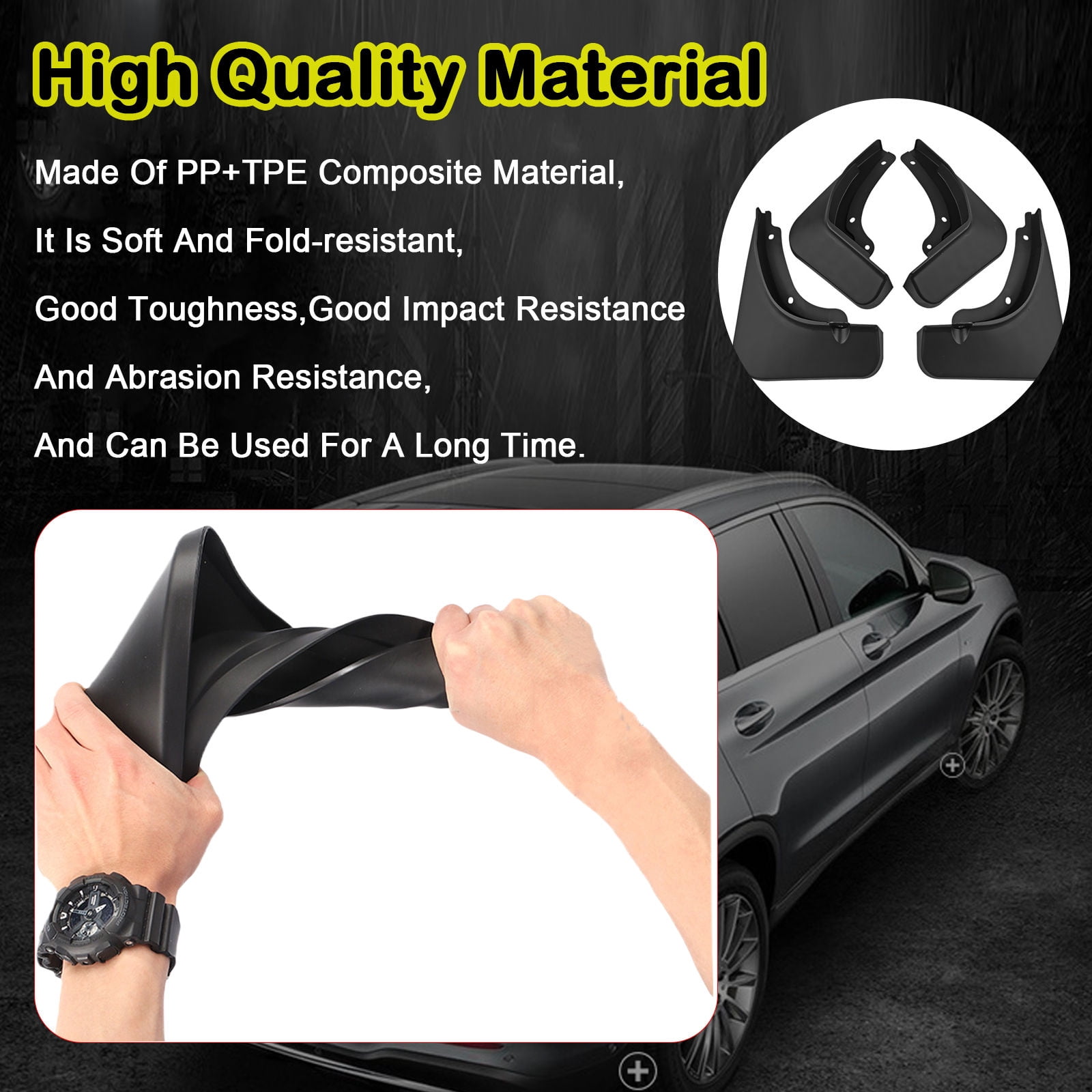Mud Flaps For Kia Sportage 2023, Mud Splash Guard Front And Rear No Drilling, 4pc Tire Protector Mudguards-black