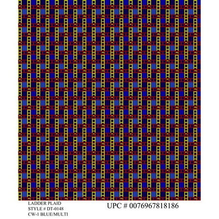 David Textiles, Inc. Fireman Ladder, Plaid Blue/Multi-Color, 1yd