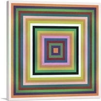 ARTCANVAS Mid-Century Modern Perfect Squares in Contrasting Colors Canvas Art Print - Size: 12" x 12" (0.75" Deep)