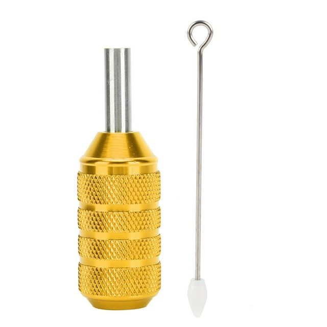 Máquina de tatuaje de 25 mm, agarre, cartucho de aleación de aluminio, agujas, agarre de tatuaje, suministros de tatuaje, dorado