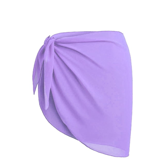 Jygee Beach Sarong Coverups Traje de baño Wrap Traje de baño Falda Protección Solar Ropa de Gasa con Corbata Abierta Ajustable Traje de baño para Exteriores,Púrpura