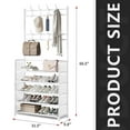 thumbnail image 7 of Brochao 5 Tiers Shoe Rack with Coat Rack, Shoe Organizer Storage with Hooks, Freestanding Shoe Shelf for Entryway, Hallway, Office, White, 7 of 7