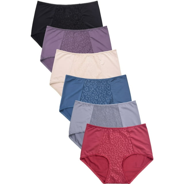 247 Frenzy Women's Essentials PACK OF 6 Stretch Brief Panty Underwear