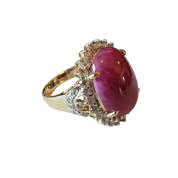 Natural Ruby Ring, AAA Ruby Gemstone Ring, July Birthstone, Zircon Ring, Huge Womens Ring, Gold Micron, 925 Sterling Silver, Cocktail Ring, Dainty Minimalist Stacking jewelry, Wedding Gift Ring