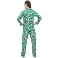 thumbnail image 4 of Bimba Women Green Floral Print Shirt With Pajama Pant 2 Pcs Night Wear Set - 4, 4 of 4