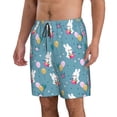 thumbnail image 2 of Naloa Rabbit And Balloon Men's Beach Shorts, Surfing shorts, Swim trunks, Quick Dry Swim Trunks for Surfing Beach Fun -, 2 of 9