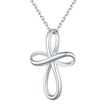 ChicSilver Infinity Cross Necklace Sterling Silver Twisted Cross Pendants Religious Jewelry Gifts for Women 18 2 Inch