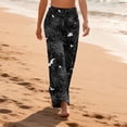 thumbnail image 4 of IYYVV Halloween Pajama Pants Women Cute Pumpkin Patterned Drawstring Sleep Bottoms Stretch Lounge Carved Lounge Pants Black S, 4 of 6