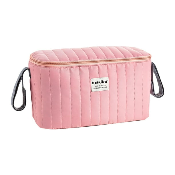 Bolsa organizadora para cochecito, bolsa para pañales, ropa de bebé y refrigerios. Rosa