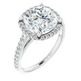 thumbnail image 2 of Pompeii 3 1/2 Ct Cushion Moissanite & Lab Diamond Engagement Halo Ring 10k White Gold, 2 of 4