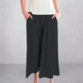 thumbnail image 2 of yunLXC Clearance Plus Size Pants for Women Skirt Pants Women's Summer 2025 Waist Slimming A Line Skirt Casual Fashionable Wide Leg Pants women's casual pants with pockets elastic waist Black L, 2 of 7