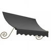 Awntech 8.38 Ft Charleston Sloped Fixed Awning with Scrolled Iron Arms (100.5in x 24in x 24in), Gunmetal