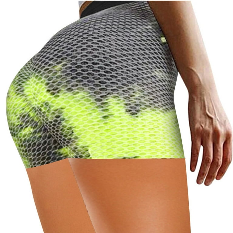 Womens Ruched Lifting Gym Shorts High Waisted Booty Yoga Shorts