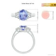 thumbnail image 4 of ANGARA Natural Three Stone 1.9 ct Tanzanite and Half Moon Diamond Ring in 14K White Gold for Women (Size-9x7mm) | December Birthstone, Anniversary, Jewelry Gift for Women | Natural Tanzanite Ring, 4 of 9