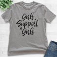 thumbnail image 2 of Kids Girls Support Girls Shirt, Youth Kids Girl T-Shirt, Girl Power Shirt, Feminist Shirt, Feminism Shirt, Dark Heather Gray, X-Small, 2 of 4