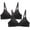 Black, variant on Tbopshirt Wirefree Bras for Women,Adjustable Shoulder Straps Women Bras 2pcs Women's Bra Soild Underwear Bra Everyday Small Cup Underwear