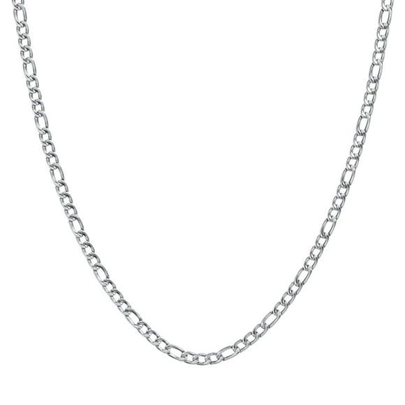 Men's 22" Figaro Chain Necklace in Stainless Steel - 5mm