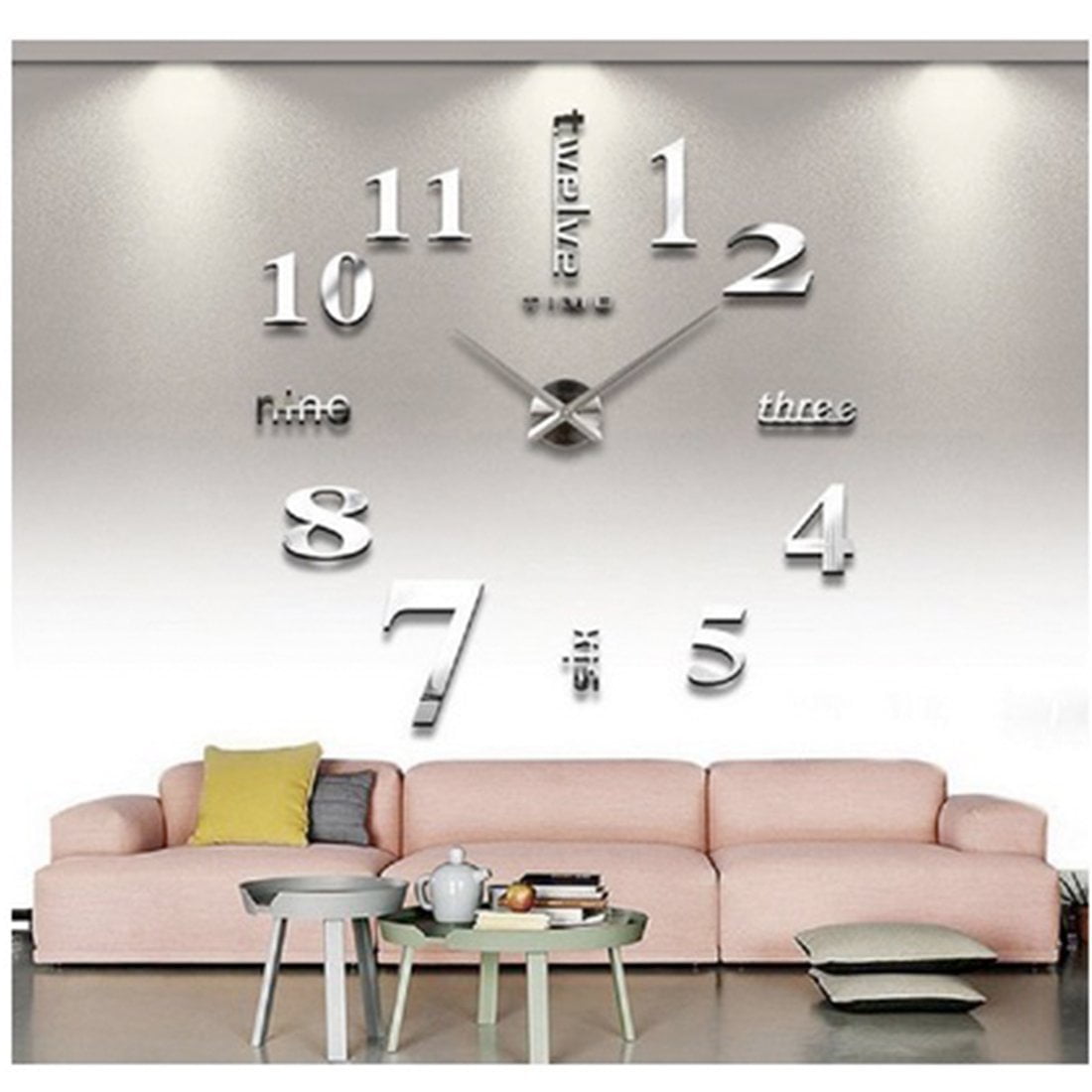 Details about   3D Modern DIY Wall Clock Mirror Creative Removable Art Decal Sticker Home Decor 