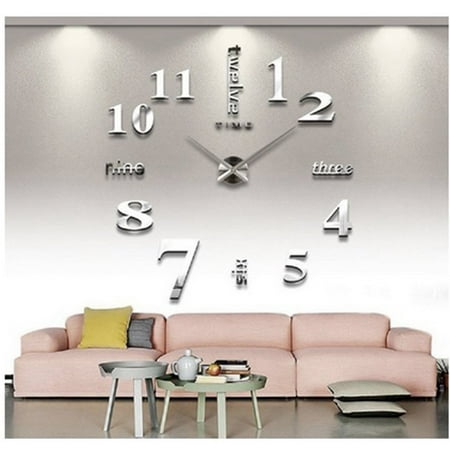 YOSOO Fashion Acrylic Modern Large DIY Wall Clock 3D Wall Clock Kit Decoration Home for Living Room Bedroom (Best Nixie Clock Kit)